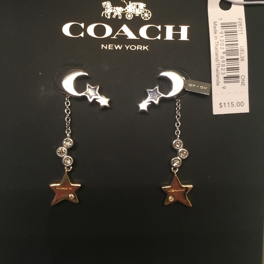 Coach Moon and Star Earrings